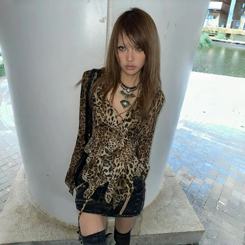 Leopard Print Vintage Blouse