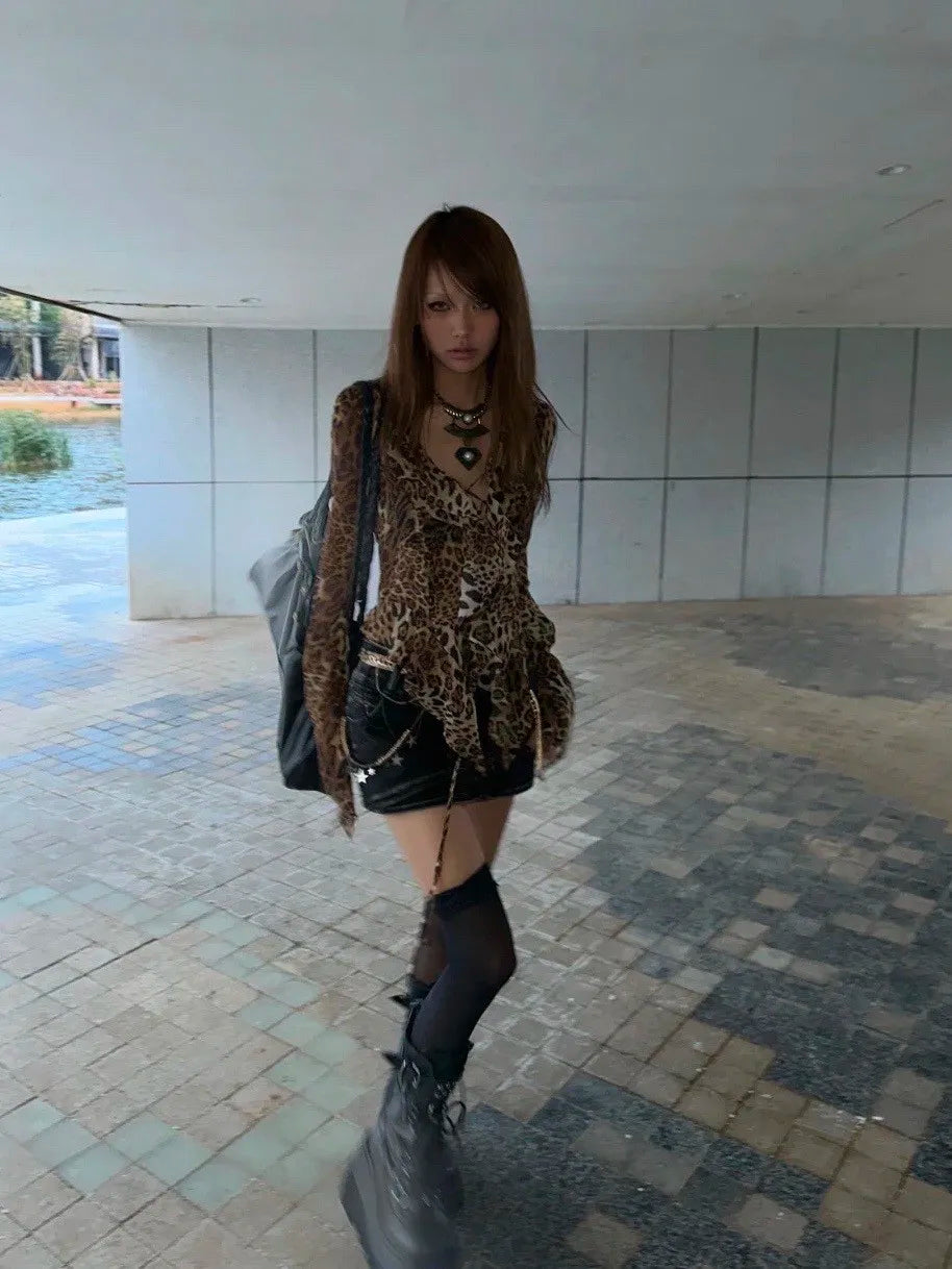 Leopard Print Vintage Blouse
