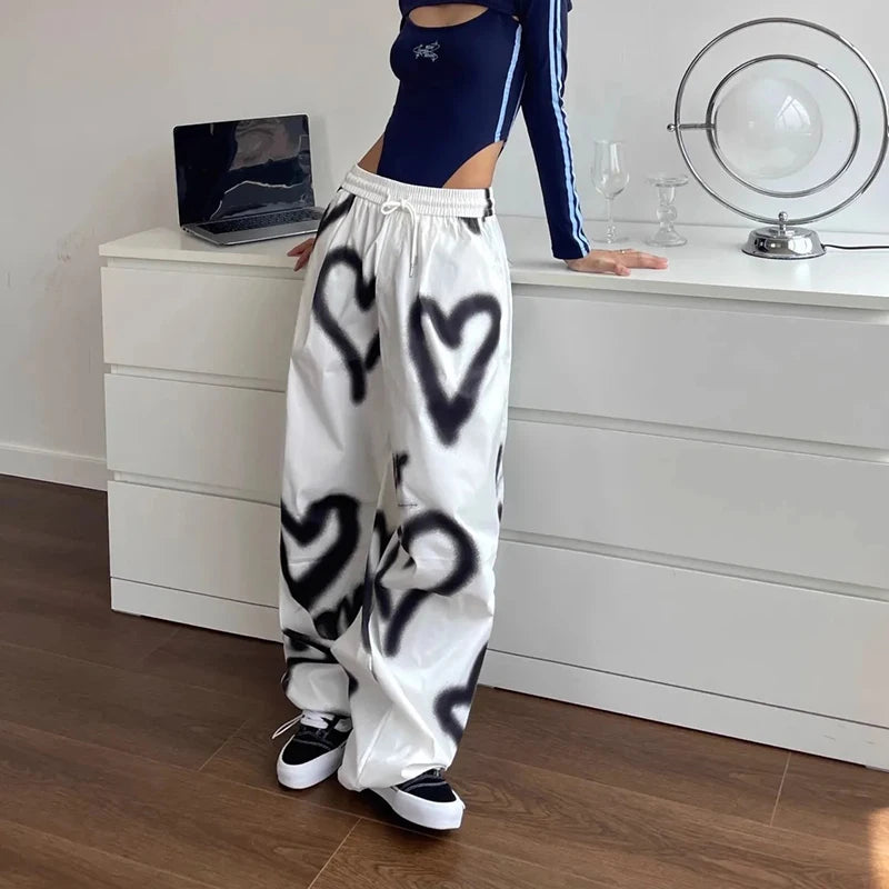 Y2K Love Graffiti Loose Drawstrings Joggers