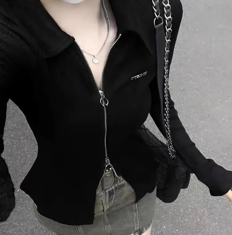 Long Sleeve Zip Up Top