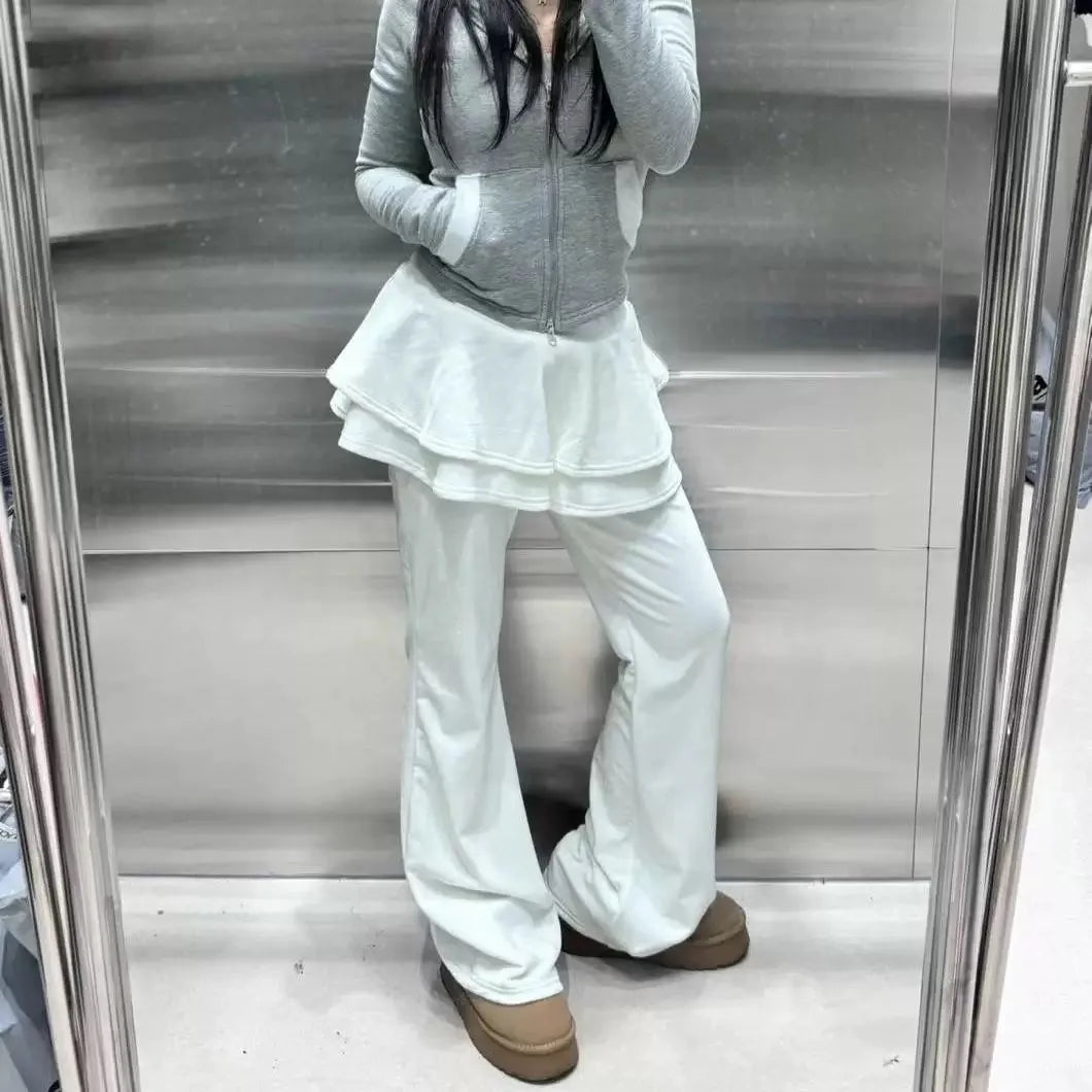 Skirt Overlay Pants White
