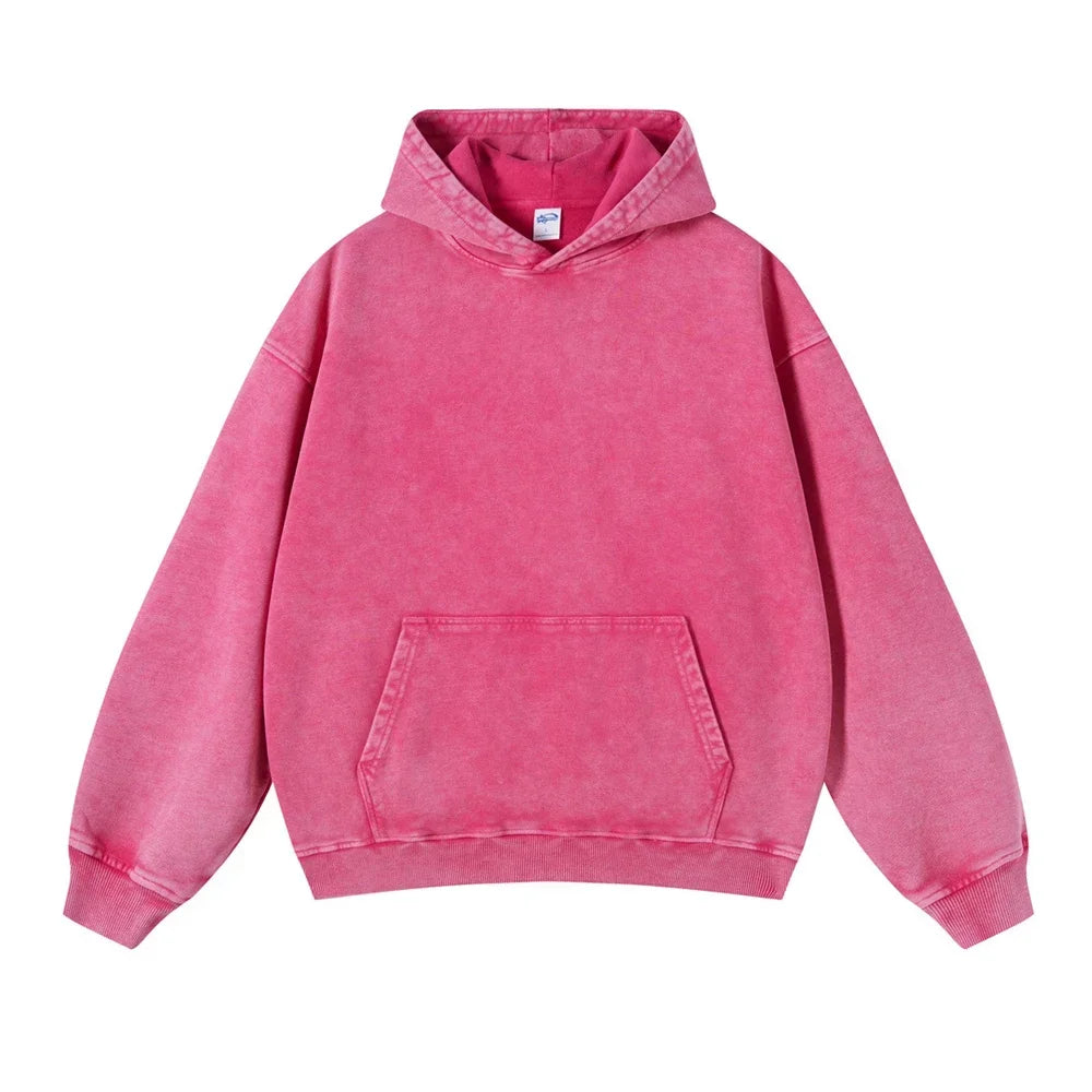 Washed Hoodie Rose Red