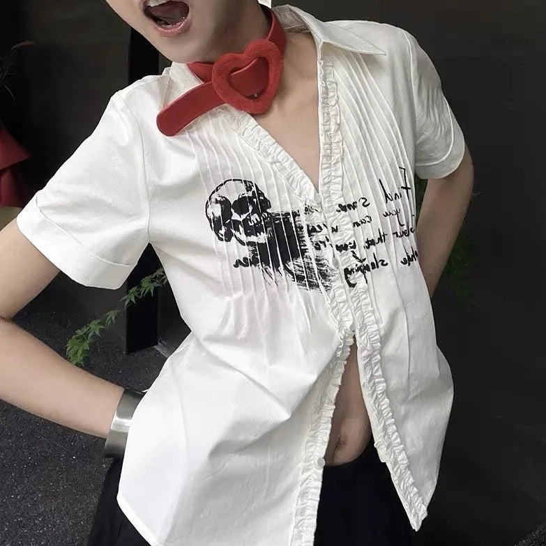 Aesthetic Skull Print T-Shirt