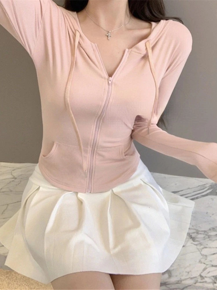 Pink Zip Up Hoodie