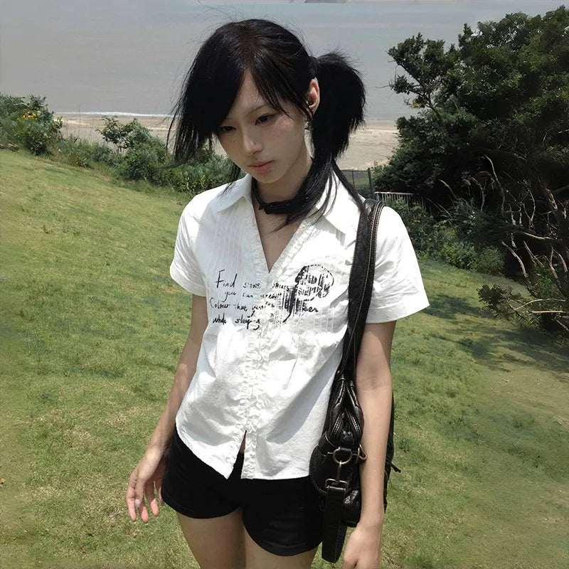 Aesthetic Skull Print T-Shirt