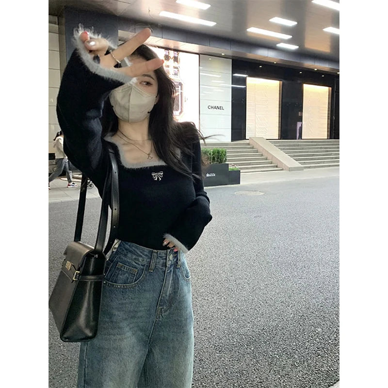 Cropped Knitted Pullover