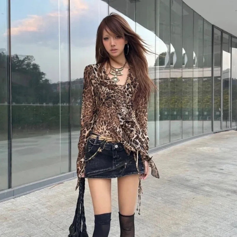 Leopard Print Vintage Blouse