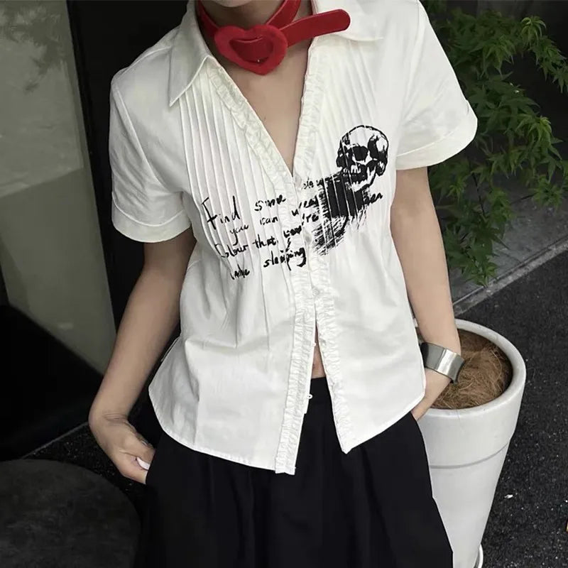 Aesthetic Skull Print T-Shirt
