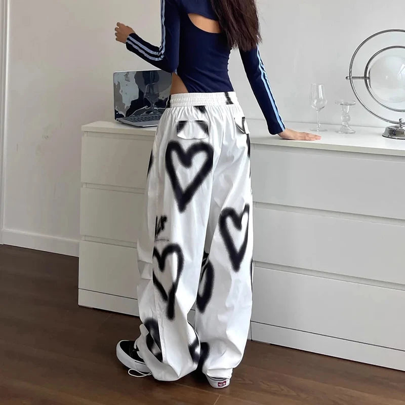 Y2K Love Graffiti Loose Drawstrings Joggers