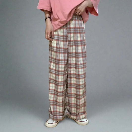 Loose Plaid Pants