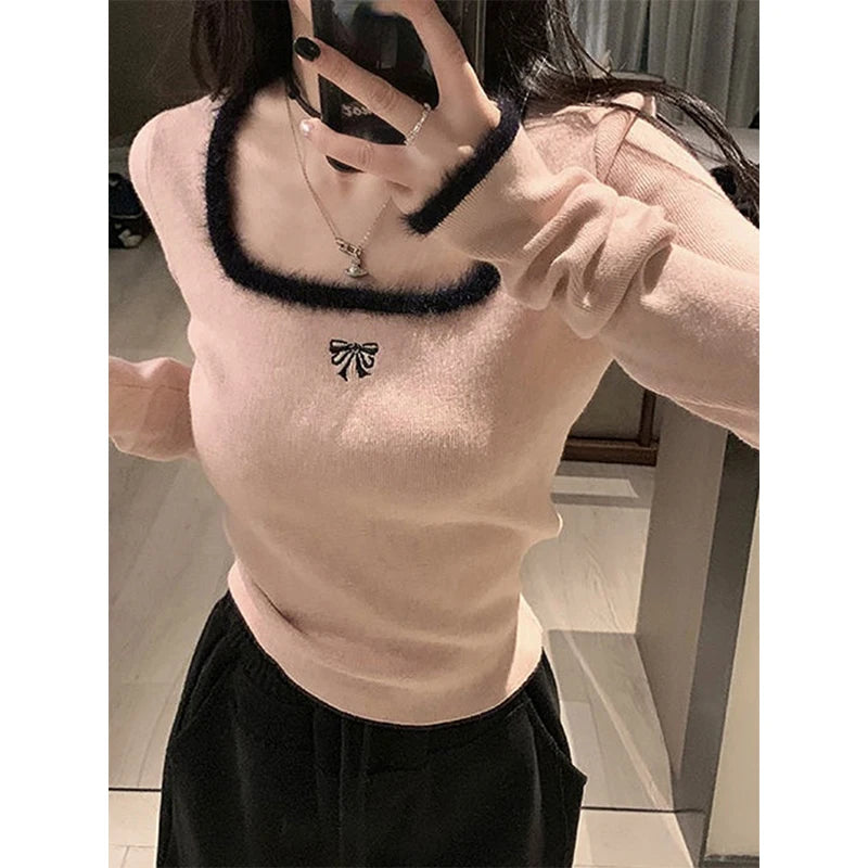 Cropped Knitted Pullover