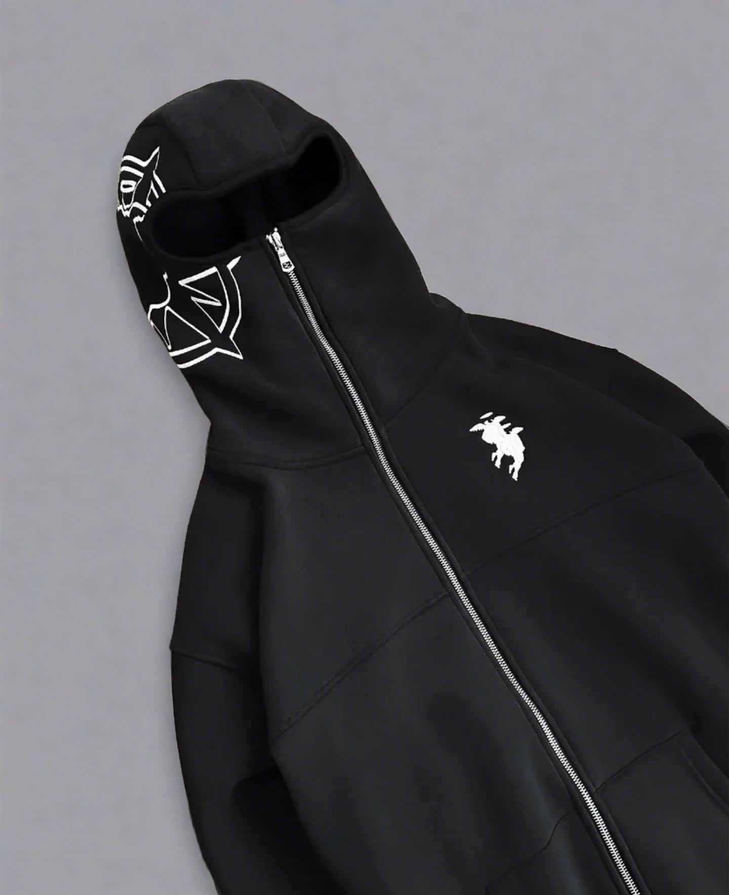 Angel Embroidery Zip Up Hoodie