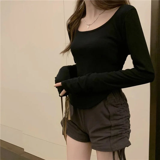 Square Neck Long Sleeve T-Shirt