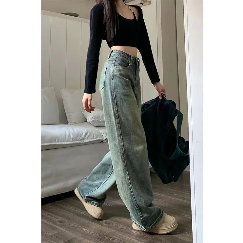 Vintage Baggy Straight Denim Jeans