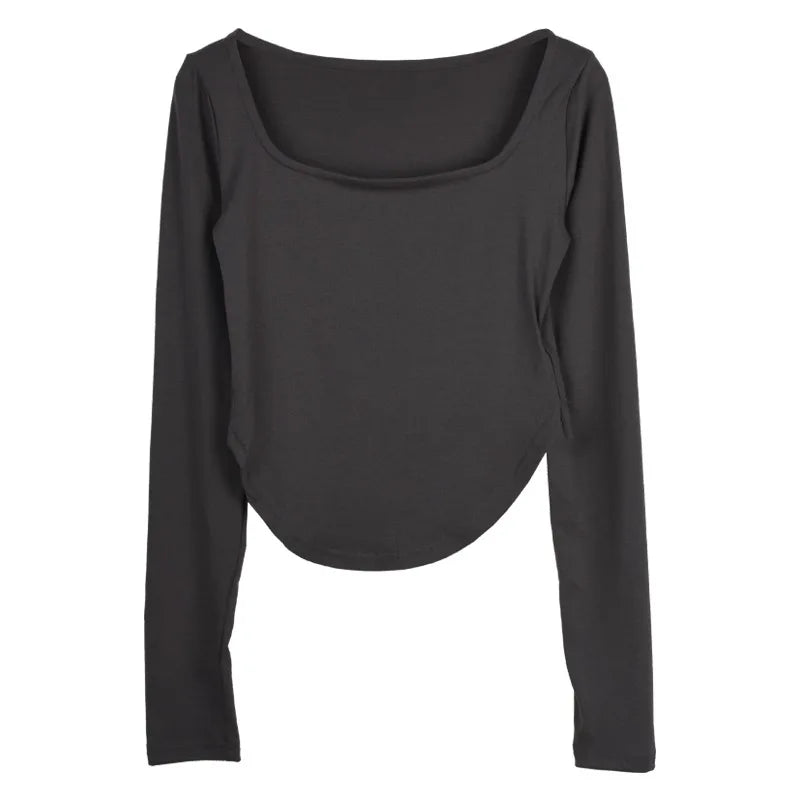 Square Neck Long Sleeve T-Shirt