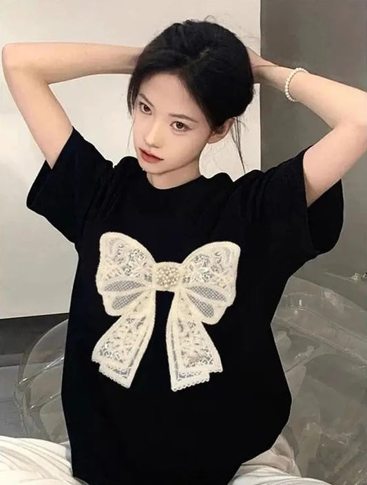 Short Sleeved Bow T-Shirt