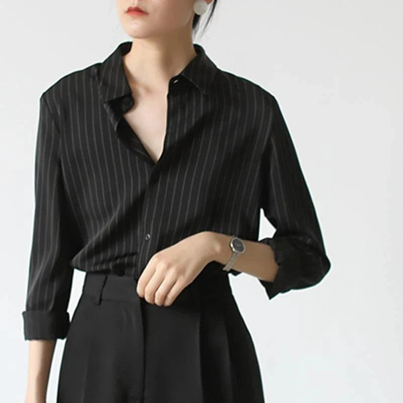 Vintage Black Striped Shirt