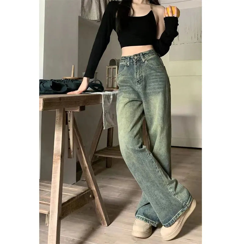 Vintage Baggy Straight Denim Jeans