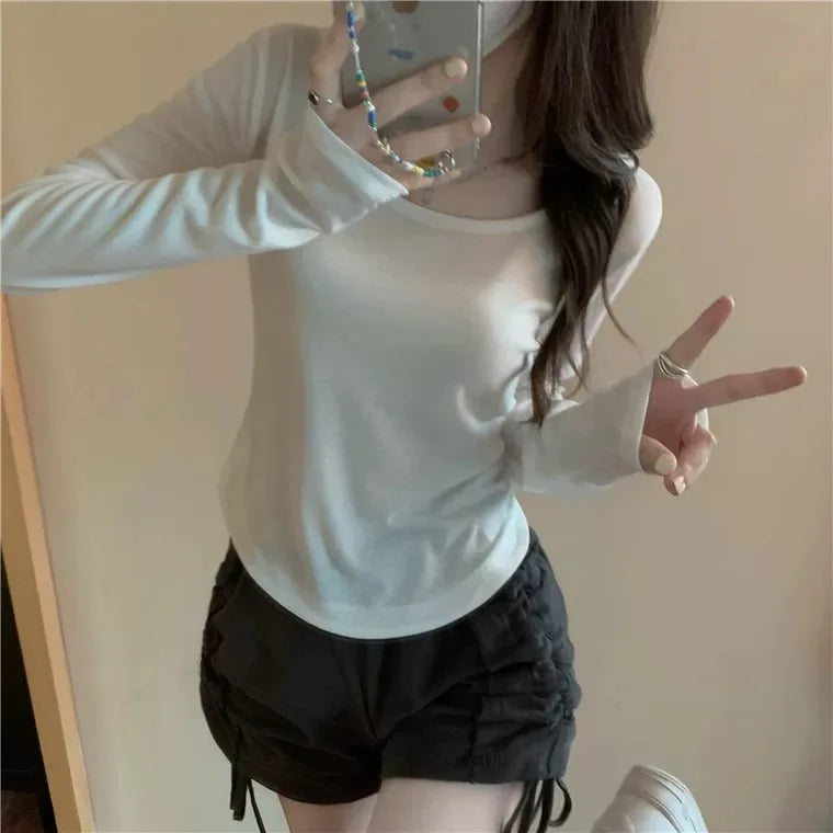 Square Neck Long Sleeve T-Shirt