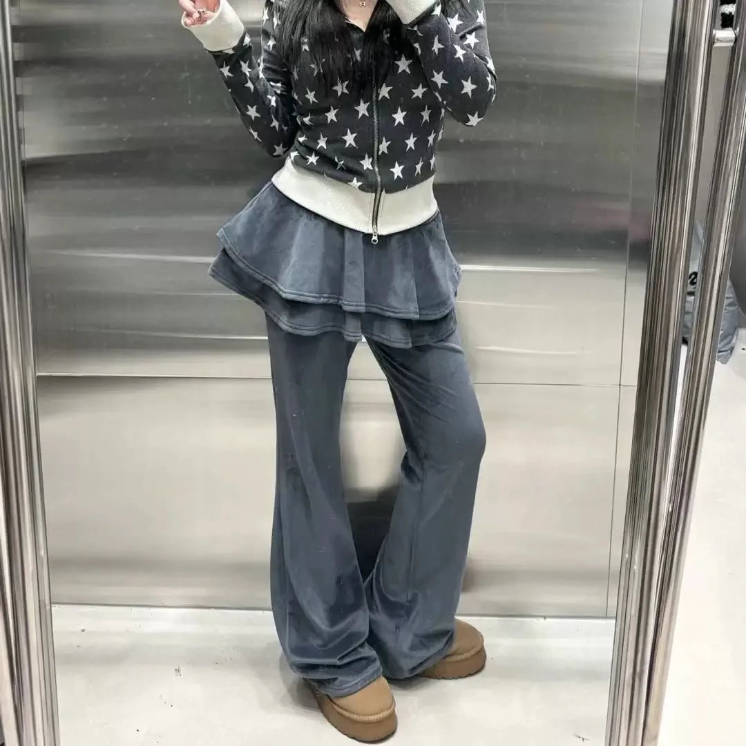 Skirt Overlay Pants Gray