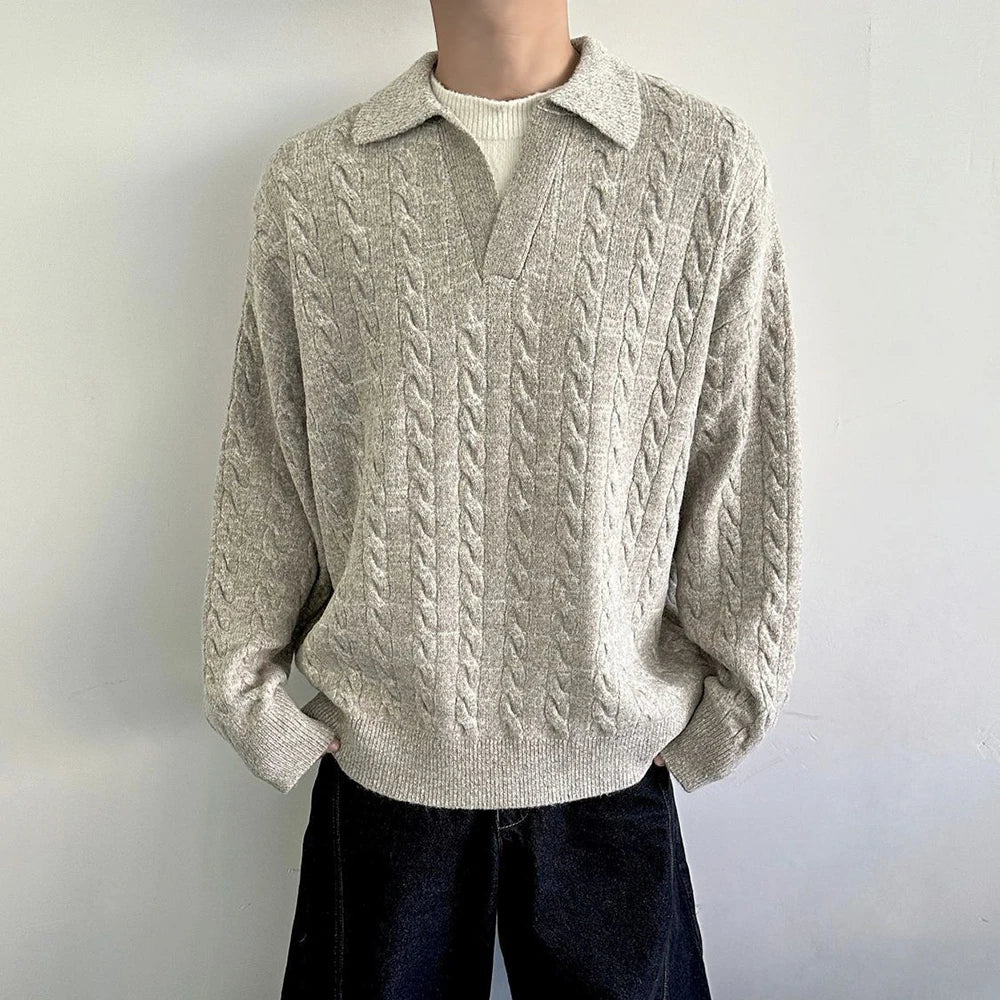 Cable Plain Knit Sweater